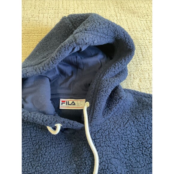 Fila Women's Navy Blue Caroline Sherpa Fleece Hoodie Pullover (Size L).EUC - Picture 4 of 11